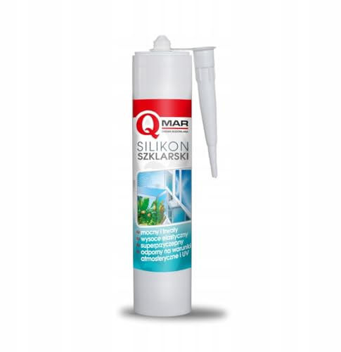 Silikon-Glaskleber 300 ml für Glas – starker und dauerhafter Silikon für Verglasungen, elastisch, UV- und witterungsbeständig, ideal für Vitrinen, Schaufenster und Fensterverglasung (Weiß)