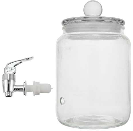 Mobestech Dispensador de Bebidas Frío de Vidrio con Grifo Práctico y Seguro para Vino y Agua Diseño Elegante y Duradero Capacidad sin Fugas