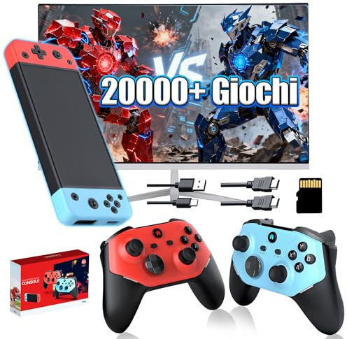 M66 Console per videogiochi retrò Retro Gaming Stick,20000+ giochi 3D, 35 emulatori, uscita 4K HD 1080P/720P, emulatore portatile con doppio controller wireless, TV/computer, plug and play (64G)