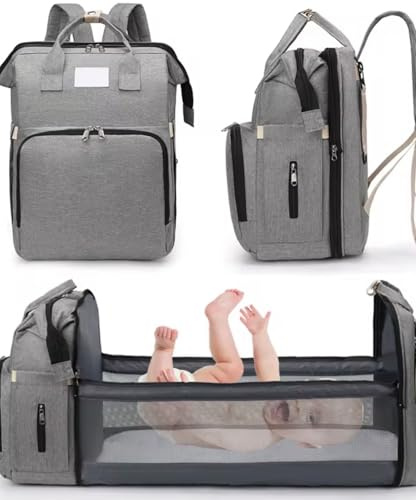 Générique Sac à Dos à Langer Bébé Pliable avec Matelas à Langer – Sac à Langer Multifonction Grande Capacité – Sac Bébé pour Maman et Papa – Attaches Poussette
