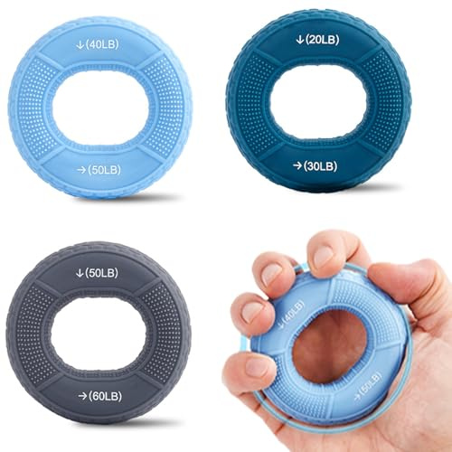 Styrkare, fingertränare, styrketränare, silikonringar för muskelträning, sport, klättring, fingerrehabiliteringsträning, stressreducering, 3 motståndsnivåer