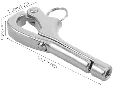 STOBAZA Mosquetón de Acero Inoxidable Autoblocante de 8 MM para Cuerdas de Barco Gancho Pelícano de Liberación Rápida Grillete Resistente para Uso Marino y Aparejos Náuticos