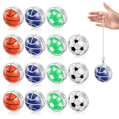 NiceNaiils 15 Pezzi Giocattolo di Yoyo, Yoyo per Ragazzi e Ragazze Yo Yo Giocattoli, Bomboniere per Feste di Compleanno, Borsa per L'aula, Riempitivi Carnevale, Premi, regali di calcio