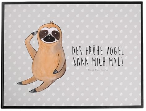 Mr. & Mrs. Panda Schreibunterlage Faultier Vogel - Geschenk, bastelunterlagen, Morgenmuffel, Faultiere, schreibtischunterlage, Früher, Tischschoner, schreibtischunterlagen, Schreibtischauflage