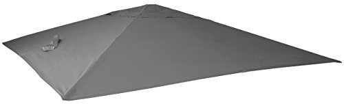 Mendler Ersatz-Bezug Luxus-Ampelschirm HWC-A96 3x4m Polyester - anthrazit | Sonnenschirmbezug, Ersatzbezug, (Ø5m), Polyester