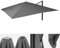 Mendler Toile de Rechange pour Parasol déporté HWC, 3 x 4 m - Anthracite