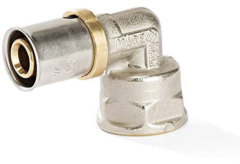 H2O-Flex 32er Pressfitting 90° Winkel, 1 Innengewinde, Aluverbundrohr 3mm | für Mehrschichtverbundrohr 3,0mm, DVGW zertifiziert, Pressprofil: TH, U und H