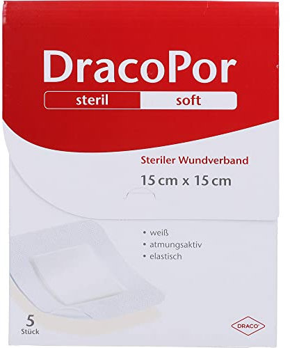 DRACOPOR Wundverband 15x15 cm steril 5 Stück