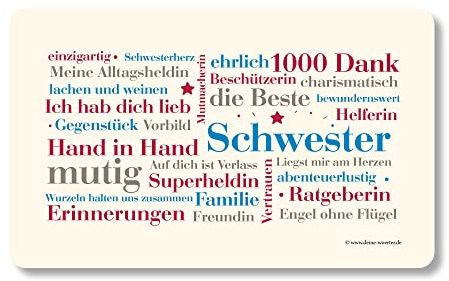Frühstücksbrettchen Schwester Wörter