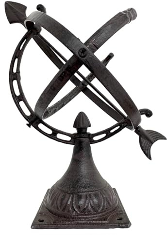 aubaho Cadran Solaire Fer Sun décoration de Jardin Nostalgie 32cm Style Antique Brun