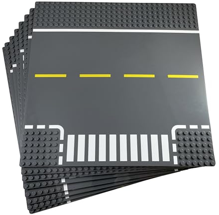 Apostrophe Games Blocco da Costruzione Classico Piastre di Base Compatibile con Tutte le Principali Marche (Pacchetto di 8 Strade)