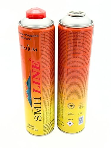 2 x 600 ml ELICO universal gaspatron för camping gasspis ogräsbrännare gasbrännare propan butan 7/16 tum euro-gänga