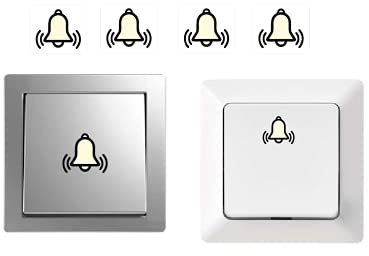 generisch 4 Stück Schalter Aufkleber Set Glocke Klingel Symbol Schalteraufkleber Schalter Sticker (R75/12/2) T (1,5 x 1,5 cm)