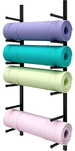DRSFF Yoga-Matte Wandhalterung, Schaumwalzen, Gym-Matten, Yoga-Physio-Studio-Halterung 6-Tier 103cm Metall-Lagerständer für Home Gym und Studio-Übungsausrüstungsorganisator (Farbe : A)
