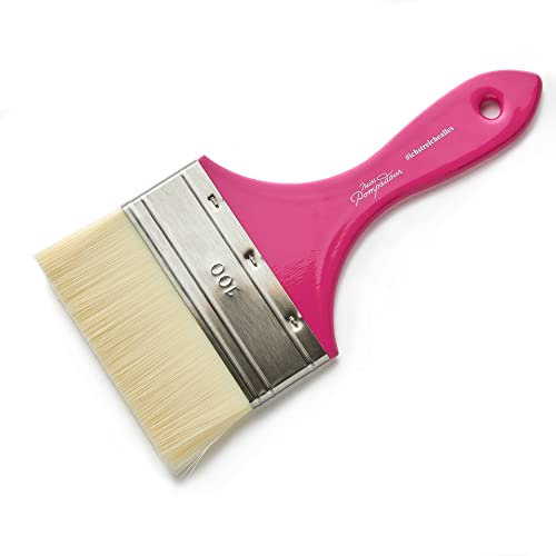 MissPompadour langlebiger Pinsel 100 mm für Wandfarbe, Kreidefarbe, Holzfarbe - feiner Flächenstreicher für Möbelfarbe, Holzlasur - Flachpinsel, Malerpinsel, Borstenpinsel Made in Germany