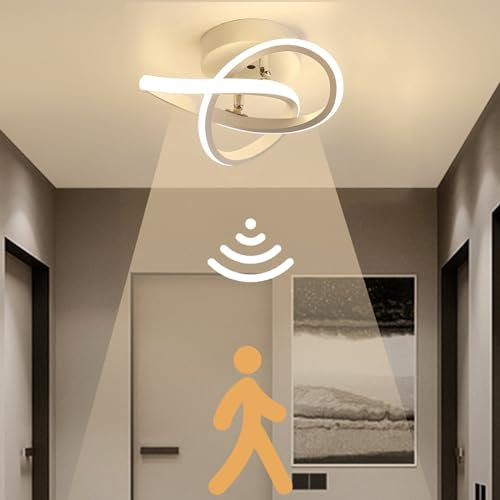 EIDEARAY LED Deckenlampe Mit Bewegungsmelder Innen, 22W Warmweiß 3000K Deckenlampe, 24 * 20 * 9CM Sensorlampe,Geeignet für Flure, Garagen, Keller, Carports, Treppenhäuser