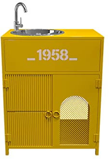 ZARBAILRE Lavabo Industriale, Mobile da Bagno in Stile Loft in Ferro, Lavabo retrò e Mobile Sottolavabo per Bar Ktv Cyber ​​​​Cafe Stile Industriale (C)