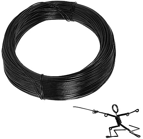 Basteldraht Schwarz 1mm x 50m Schmuckdraht Aluminiumdraht Draht Schwarz Dünn Modellierdraht zum Basteln Schmuckherstellung Gartenarbeit