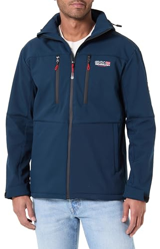 Geographical Norway Timmex Men - Chaqueta Softshell Hombre Impermeable Con Capucha - Abrigo Para Hombres Outdoor Cortavientos Resistente - Senderismo Esquí Otoño Invierno Primavera