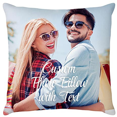 Easycosy personalisierte Fotokissen Bezug selbst gestalten, Doppelseitiger FotoKissen-Bezug mit Fotos & Text selbst gestalten -Muttertagsgeschenke für Mama Oma Geschenke zu Muttertag (40 * 40cm)