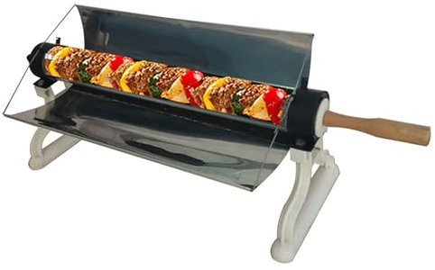 Griglia Solare, Fornello Per Barbecue Da Esterno O Tavolo, Design Con Asta Di Supporto, Base Integrata Con Ruota Mobile, Per Viaggiare, Escursionismo, Zaino In Spalla, Picnic