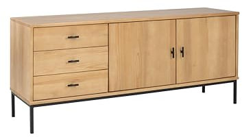 Meble Doktór MD24 Kommode 68x160x45 cm Aufbewahrungsschrank mit 3 Schubladen - EIN Schrank mit Zwei Türen – Sideboard - Sideboard Holz – Kiefernholz - Wohnzimmer