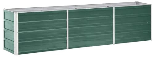 Gecheer Garden Planter Raised Garden Bed Galvanised Steel 240x40x45 cm Green