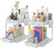 BAKAJI Set 2 Organizer Sottolavello per Bagno e Cucina con Cassetto Scorrevole, Scaffale Cestello Scorrimento Salvaspazio 2 Ripiani, Scaffalatura Sotto Lavello Portaoggetti Ripiano Estraibile (Bianco)