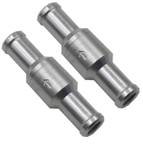 MiJunHD 2 válvulas de combustible unidireccionales de aluminio de 10 mm, válvula de retención de antirretorno adecuada para gasolina, diésel, aceite, agua, para carburador de coche, sistemas de baja