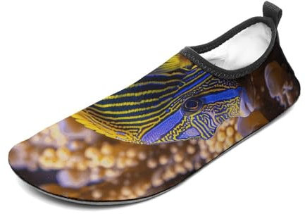 Wasserschuhe für Damen und Herren, schnelltrocknend, Aqua-Socken, Schwimmbad, Barfußschuhe, liegend auf den Korallenstrandschuhen, Stil 1, 13 UK Men/ 12 UK Women