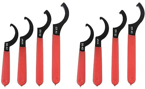 VENOAL 8X Gewinde Schlüssel, Haken Schlüssel Werkzeug Satz Stoß Spanner Schraubenschlüssel Satz C-Förmiger Schraubenschlüssel Verstellbare Schraubenschlüssel Einstellung Werkzeug