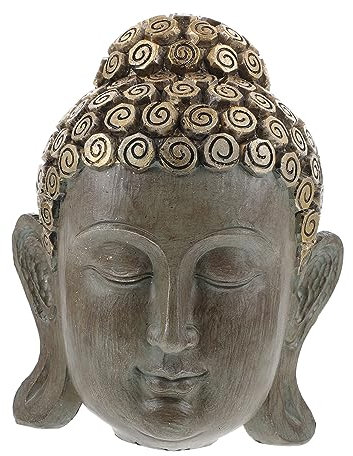 IMIKEYA Buddha-Kunstwerk dekorativer Zen Buddha-Wandskulptur asiatische Buddha-Statuen Buddha Gesicht Wanddekoration Tempel Dekoration Buddha Gesicht Wandbehang Haustür hängt