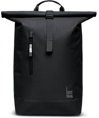 GOT BAG Rucksack Rolltop 2.0 Lite | Laptop Rucksack wasserdicht mit Herausnehmbarer 15,6“ Laptoptasche | 26 Liter Füllvolumen Rollrucksack (black monochrome)