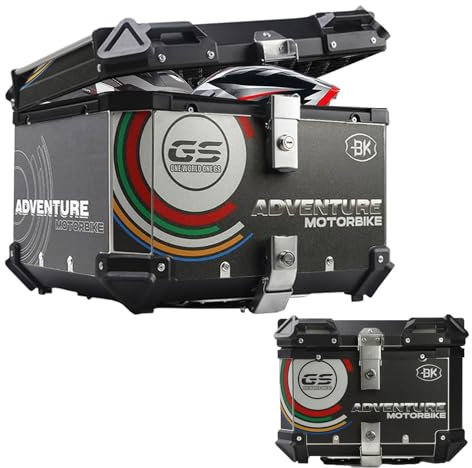 Motorrad Top Box 36L 45L 55L 65L Reisen Motorradkoffer Motorrad-Heckkasten Motorradkoffer Für Roller Wasserdicht Top Box Mit Sicherheitsschloss Für Lagerung Helm(65L)
