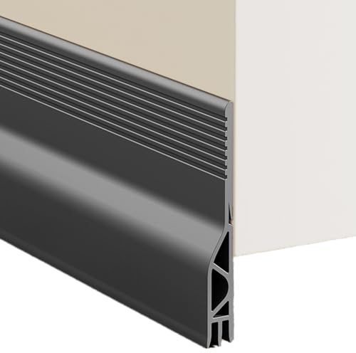 Luftzugstopper für Türen Silikon Windstopper für Schallschutz Kälteschutz,Türbodendichtung Haustür,Türdichtung Zugluftstopper Selbstklebend,Zugluftstopper für Türen (Grau,1m)