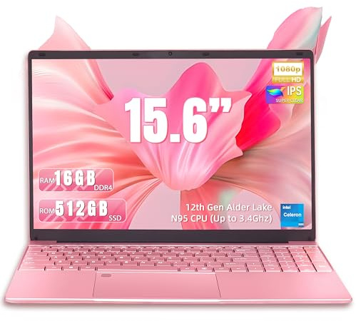 Ordenador portátil rosa 15,6