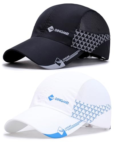 TAGVO Gorra de béisbol de Hombre, Paquete de 2 Gorra de Béisbol de Malla Deportiva Ligera de Secado Rápido, Gorro de Verano con Protección Anti UV Sombrero para el Sol al Aire Libre