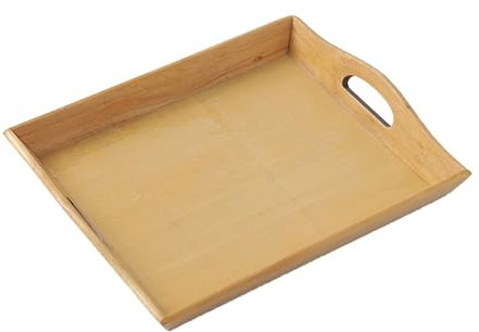 Holz -Servierschale, Abendschalen Holzschale mit Griff Frühstücksschale Servierschalen Platten Dekorative Aufbewahrungsschale für das Essen zum Essen (Holzfarbe)