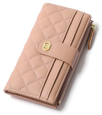 SENDEFN Purses for Women RFID Blocking Large Capacity Purse Bifold Ladies Purse Long Wallet for Women with 1 Zip Coin Pocket, 11 Card Slots