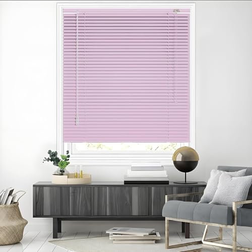 Jalousie Aluminium Rollos, Horizontale Lichtschutz Jalousette Fenster Jalousien Innen, Türrollo Rolladen Sonnenschutz Fensterjalousie 50cm 60cm 70cm 80cm 110cm 120cm 130cm 160cm(Pink)