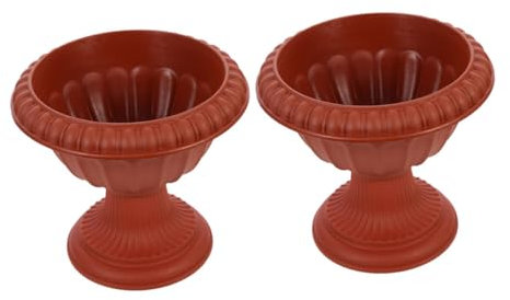 IMIKEYA 2pcs European Style Roman Column Flower Pots Classic Urn Planter Vintage Wedding Outdoor Garden Patio Decorative Plant Pots for Home