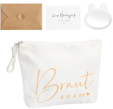 ZMDMAH Braut Geschenke Braut Make-Up Tasche JGA Party Zubehör Leinen Bride Dekoration Mitgebsel Geschenk zur Brautparty Kosmetiktasche für Hochzeit Verlobung