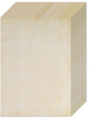 ErShiPing 70 Sheets Vintage Pape，for Writing Printing | DIN Craft Document Certificate Papers, Old Looking Antique Similar to Parchment Paper for DIY Letters(Light Yellow)