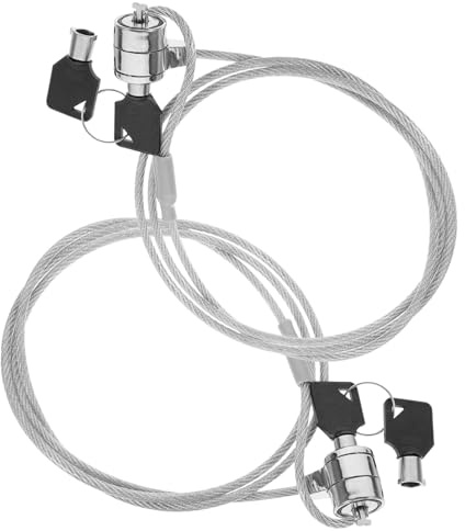 Hoement Lucchetto Sicurezza Cavo per Laptop e Tablet, 2 Set con Chiave | Protezione Antifurto Portatile in Lega Leggera, Facile da Usare, Design Flessibile per Computer