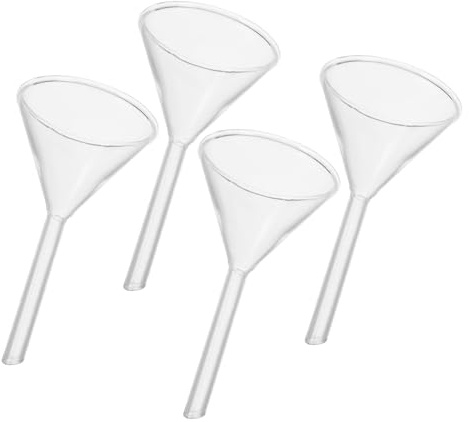 BIUDECO Embudos De Vidrio Transparente De 4 Piezas Embudos De Filtro De Laboratorio Científicos