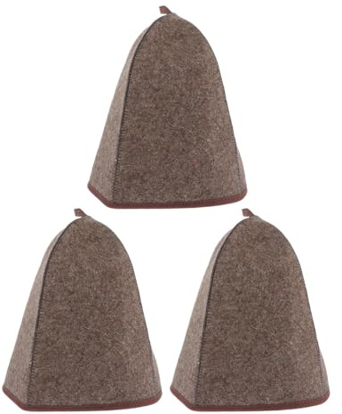 Gogogmee 3 Pièces Chapeau de Sauna Laine Feutrée Épaisse Bonnet Isolant pour Protection Thermique Accessoire Unisexe pour Spa Sauna Vapeur et Bain