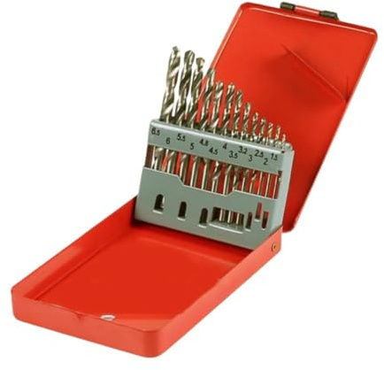Set di punte elicoidali M35 in acciaio al cobalto, 13 pezzi (1,5-6,5 mm), per metallo e legno