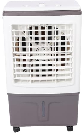 ViaGasaFamido Raffreddatore D'aria Evaporativo, Portatile 26L ³/h 3 velocità 100W con 2 Impacchi di Ghiaccio e 4 Rulli, per Casa Ufficio Campeggio (Spina europea 220 V)