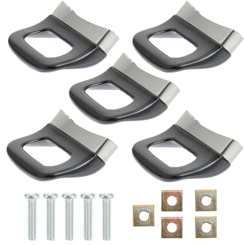 Manici Laterali in Acciaio Inox e Bakelite 5 Pezzi per Pentola a Pressione | Nero, Resistenti ad Alta Temperatura e Corrosione, Ricambio per Pentole e Padelle Montaggio Laterale
