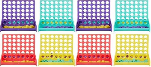 THE TWIDDLERS 48 Mini Juego Cuatro en Raya 8cm - Juguetes de Mesa para Niños, Regalos Cumpleaños, Ideas Bolsas de Fiesta, Detalles Alumnos, Juegos de Viaje y Piñatas